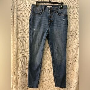 Lauren Conrad High Rise Curvy Skinny Button Closure size 8! Waist 31” length 29”